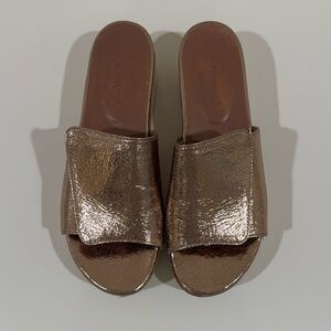 Homers Artisan Rose Gold Metallic Wedge Sandals